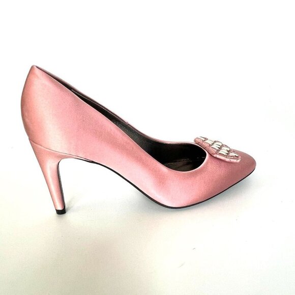Bottega Veneta 454350 Women's Crepe Satin Stiletto shoe Pastel Pink Sz. 38 or 39 - Picture 13 of 15